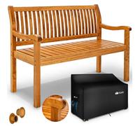 tillvex® Banc de Jardin 150cm Marron clair en Bois avec Couverture Banquette 3-4 Places max. 320kg Terrasse Patio Balcon