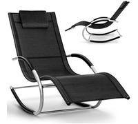 tillvex Chaise longue de jardin pliable Noir Chaise longue inclinable résistante aux intempéries