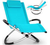 tillvex Chaise Longue de Jardin pour la Relaxation | Bleu| Fauteuil Pliant Résistante aux Intempéries | Charge de 180KG