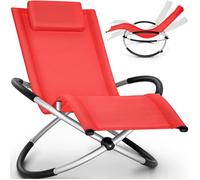 tillvex Chaise Longue de Jardin pour la Relaxation | Rouge| Fauteuil Pliant Résistante aux Intempéries | Charge de 180KG