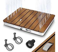 tillvex® Douche de Jardin, Camping, Sol avec pédale extérieure jusqu'à 4 m de Hauteur de Jet |antidérapante | Douche de Sauna résistante aux intempéries (Rectangulaire)