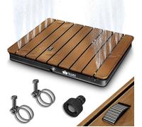 tillvex Douche de jardin | Marron| extérieure jusqu'à 4m de hauteur de jet | Douche au sol avec pédale | Anthracite - Rectangulaire