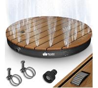 tillvex® Douche de Jardin Rond Anthracite extérieure jusqu'à 4m de Hauteur de Jet | Douche au Sol | Camping, Sol antidérapante