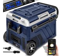 tillvex® Glacière à Compresseur | Congélateur Electrique avec Contrôle WIFI-APP, Port USB, 12/24V 230V | Réfrigérateur jusqu'à -20 °C pour Voiture, Camion, Bateau, Camping (Bleu/avec Batterie, 60 L)