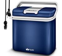 tillvex Glacière électrique 24L bleue | Mini-réfrigérateur 230 V et 12 V pour voiture camping | refroidit & réchauffe | Mode ECO