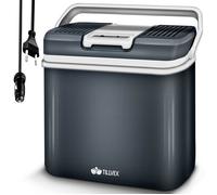 tillvex® Glacière électrique 24L Gris | Mini réfrigérateur 230V et 12V pour Voiture, Camping | Refroidit et réchauffe | ECO Mode