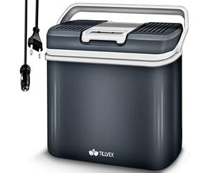 tillvex Glacière électrique 24L | Mini-frigidaire 230 V et 12 V pour Camping avec Voiture | refroidit et réchauffe |Mode ÉCO
