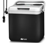 tillvex® Glacière électrique 32L Anthracite | Mini réfrigérateur 230V et 12V pour Voiture, Camping | Refroidit et réchauffe | ECO