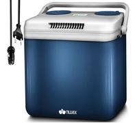 tillvex Glacière électrique 32L | Bleu| Mini-frigidaire 230V et 12 V pour camping | refroidit et réchauffe | Mode ÉCO