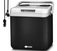 tillvex Glacière électrique 32L | Mini Frigo 230 V et 12 V pour Camping avec Voiture | refroidit et réchauffe | Mode ÉCO (Anthracite)