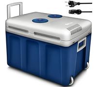 tillvex Glacière électrique 40 l avec roulettes | Mini réfrigérateur 230 V et 12 V pour Voiture, Voiture, Camping, Refroidissement et Chaleur | Mode ECO
