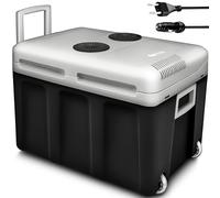 tillvex Glacière électrique 40 l avec roulettes | Mini réfrigérateur 230 V et 12 V pour Voiture, Voiture, Camping, Refroidissement et Chaleur | Mode ECO