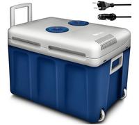 tillvex® Glacière électrique 40l Bleu avec roulettes | Mini réfrigérateur 230V et 12V | Voiture, Camping, Refroidissement et Chaleur