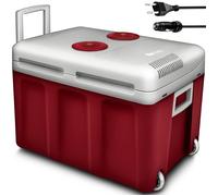 tillvex Glacière électrique 40L | Rouge| Mini-frigidaire 230V et 12V pour camping | refroidit et réchauffe | Mode ÉCO