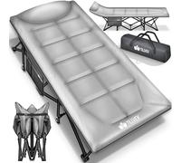 tillvex® Lit de camping pliable avec sac de transport jusqu'à 200 kg | Chaise de camping extra large | Lit de camp pour l'extérieur et l'intérieur | Lit d'invité pliable pour jardin, camping, pêche,