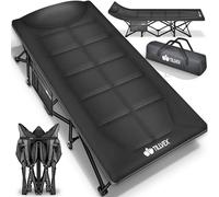 tillvex® Lit de camping pliable avec sac de transport jusqu'à 200 kg | Chaise de camping extra large | Lit de camp pour l'extérieur et l'intérieur | Lit d'invité pliable pour jardin, camping, pêche,