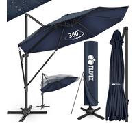 tillvex® Parasol Déporté Hexagonale 330 cm Premium avec Manivelle et Housse | Protection Contre le Vent | Réglable sur 7 Positions | Jardin Aluminium Pivotant à 360