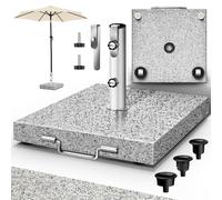 tillvex® Pied de Parasol Angulaire en Granit avec roulettes 27 kg