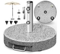tillvex® Pied de Parasol Rond en Granit avec roulettes 27 kg