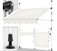 tillvex Store Banne Manuel rétractable avec manivelle pour Le Balcon | Marquise de terrasse sans percement | Marquise Soleil de Balcon auvent téléscopique (Beige, 200cm)