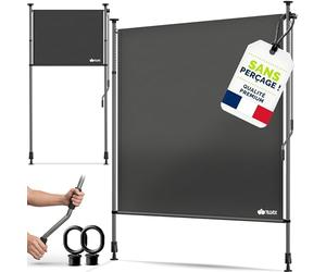 tillvex Store vertical 100 x 310 cm anthracite avec manivelle sans perçage | Brise-vue extensible et opaque | Store vertical pour balcon, terrasse, jardin | Store brise-vue résistant aux intempéries
