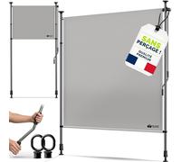 tillvex Store vertical 120 x 310 cm gris avec manivelle sans perçage | Brise-vue extensible et opaque | Store vertical pour balcon, terrasse, jardin | Store brise-vue résistant aux intempéries