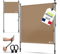 tillvex Store Vertical 120 x 310 cm Taupe avec manivelle sans perçage | Brise-Vue Extensible et Opaque | Store Vertical pour Balcon, terrasse, Jardin | Store Brise-Vue résistant aux intempéries