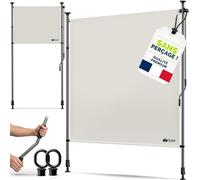 tillvex Store vertical 150 x 310 cm, beige, avec manivelle sans perçage, brise-vue, extensible et opaque, store vertical, pour balcon, terrasse, jardin, brise-vue, résistant aux intempéries