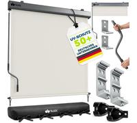 tillvex® Store Vertical pour extérieur et intérieur 140 x 250 cm + Housse de Protection - Store extérieur imperméable avec manivelle pour Balcon, Terrasse et Jardin - Protection Solaire en Aluminium