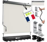 tillvex® Store Vertical pour extérieur et intérieur 140 x 250 cm + Housse de Protection - Store extérieur imperméable avec manivelle pour Balcon, Terrasse et Jardin - Protection Solaire en Aluminium