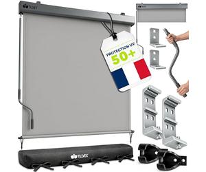 tillvex® Store Vertical pour extérieur et intérieur 160 x 250 cm + Housse de Protection - Store extérieur imperméable avec manivelle pour Balcon, Terrasse et Jardin - Protection Solaire en Aluminium