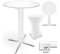 tillvex® Table haute Gastro pliable avec housse - Diamètre 70 cm - Table de bistrot ronde - Table de fête résistante aux intempéries - Table de jardin intérieure et extérieure