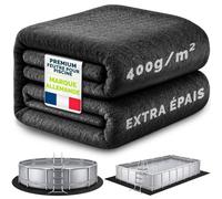 tillvex® Tapis de piscine rond de qualité supérieure - 490 cm - Géotextile - 400 g/m² - Bâche de sol pour piscines jusqu'à un diamètre de 460 cm - Tapis de piscine découpable - Tapis de protection de
