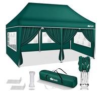 tillvex® Tonnelle imperméable de 3 x 6 m avec 6 panneaux latéraux, stable | Tonnelle pliante pop-up réglable en hauteur - Tente de jardin UV 50+ - Tente de fête pliable avec sac pour jardin, camping
