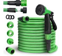 tillvex tuyau flexible - Tuyau d'arrosage flexible 7,5 à 30m extensible, version améliorée 2019, tuyau de jardinage flexible, tuyau d'étang de jardin étirable, vert (30m, Vert)