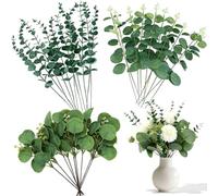 TILONKJ 30 Pcs Eucalyptus Artificiel, Branches et Feuilles D'eucalyptus | Plantes Artificielles Eucalyptu,Bouquet de Fleur Artificielles pour Décoration Mariage,Composition Florale et Centre de Table
