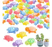 TILONKJ 60 pièces Mini Tortues, Figurines Mini Tortues Lumineuses en Résine | 2,3cm Micro-Paysages DIY pour la Décoration de Jardin, L'aménagement Paysager et la Décoration Intérieure