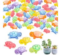 TILONKJ 60 pièces Mini Tortues, Figurines Mini Tortues Lumineuses en Résine, Micro-Paysages DIY pour la Décoration de Jardin, L'aménagement Paysager et la Décoration Intérieure