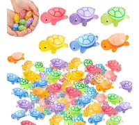 TILONKJ 60 pièces Mini Tortues, Figurines Mini Tortues Lumineuses en Résine, Micro-Paysages DIY pour la Décoration de Jardin, L'aménagement Paysager et la Décoration Intérieure (3.2x2.1x0.8cm)