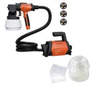 Tilswall Paint Gun, 800 W HVLP Electric Paint Gun with 4 Copper Nozzles and 3 Patterns, Cleaning Accessories, 1300 ML Tank, 120 DIN-s Paint Sprayers
