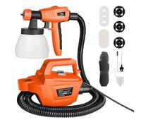 Tilswall Pistolet à peinture 800 W, avec réservoir amovible de 1 300 ml, max 1 200 ml/min, 3 modes de pulvérisation, 3 tailles de buses HVLP, pour clôture, armoire, peinture pour la maison