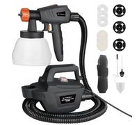 Tilswall Pistolet a Peinture HVLP, 800W Pistolet Peinture Electrique, Gris | Design séparable, 3 Buses et 3 Motifs, 1300ML Récipient Détachable, 1200ML/Min, Facile à Nettoyer, Pour Jardin, Plafonds, Mur