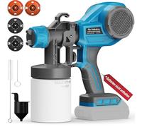 Tilswall Système de Pulvérisation de Peinture sans Fil Pulvérisateur de Peinture Électrique 600ml Compatible avec Batterie Makita 18V (sans batterie) 4 Buses 3 Modes de Pulvérisation de Peinture pour