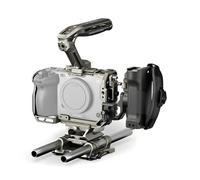 TILTA Camera Cage Compatible avec Sony FX3 FX30 avec poignée supérieure Xeno, Adaptateur de Plaque de Base LWS Type III et poignée latérale Gauche avancée Pro Kit - Titanium Gray TA-T16-C-TG