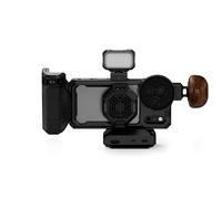 TILTA Khronos TK-IP17-PMB-B Coque ultime pour iPhone 17 Pro Max, cage de téléphone compatible avec iPhone 17 Pro avec poignée Focus PD, système de refroidissement et poignée circulaire en bois - Noir