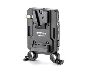 TILTA Mini PD V Mount Plaque de Batterie avec Adaptateur Double Tige et Filetage 1/4"-20 et M4 - Noir TA-BTP4-V-B