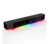 Tilted Nation Barre de son de jeu - Barre de son pour PC - Haut-parleurs RVB pour PC de bureau (sans fil ou USB filaire) - Audio net et LED réglable