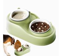 Tilted Pet Dishes | Ceramic Food Bowls | Raised Dog Bowls | Puppy Water Dish | Double Pet Bowls | Pet Food Set | Ceramic Dog Bowls | Raised Feeding Dishes for Small Medium Large Size Dogs Cats