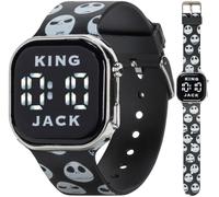Tim Burton The Nightmare Before Christmas Montre LED pour Enfants avec | Écran LED lumineux, design résistant à l'eau et sangle réglable en silicone Jack Skellington pour poignets de 14 à 21,6 cm