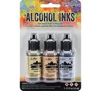 Tim Holtz Alcohol Ink .5oz 3/Pkg-Wildflowers-Lemonade/Peach Bellini/Peri
